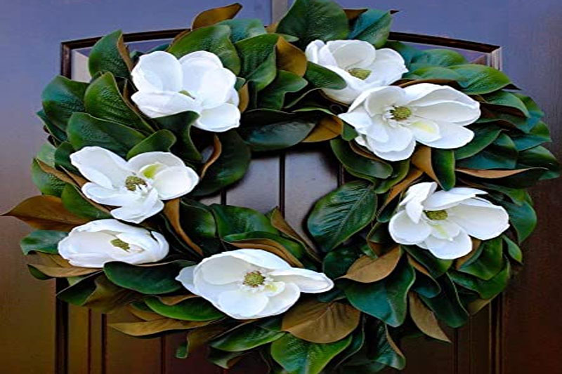 Magnolia wreath for front door