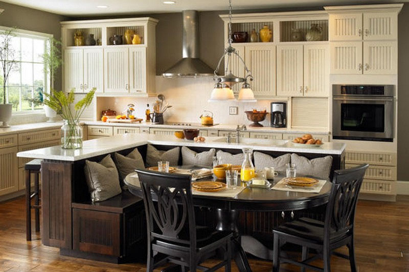 The Kitchen Island Ideas With Seating, Small Kitchen Islands With Banquette Seating And Storage