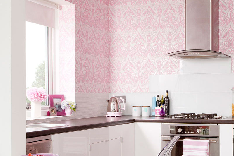 Patterned wall paint design for kitchen