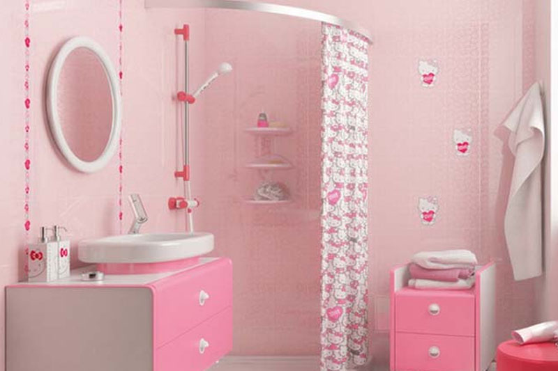 Pink colour for bathroom
