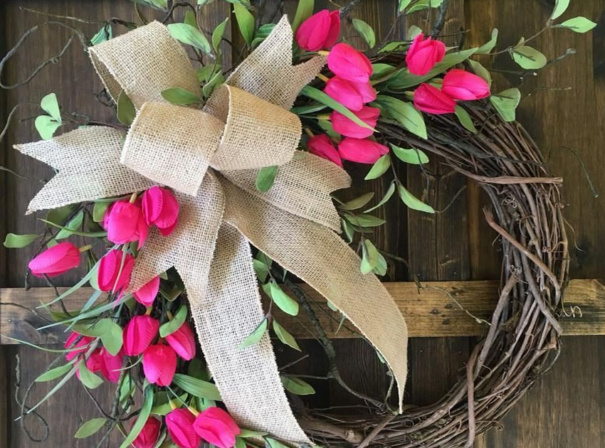 pink tulip wreaths
