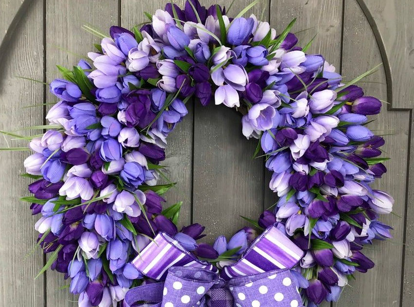 purple tulip wreaths