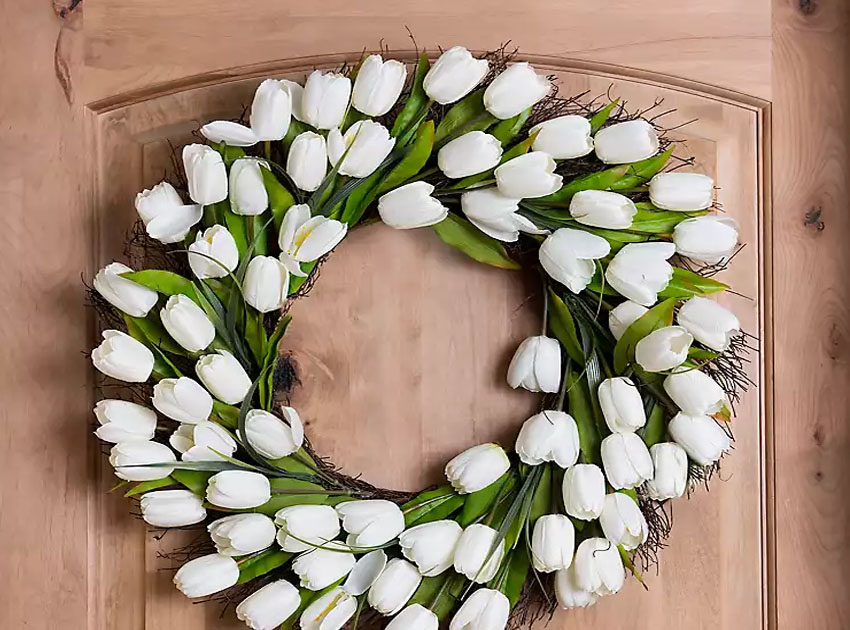 white tulip wreaths