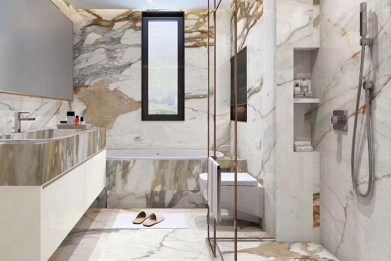 Bathroom decor with marble