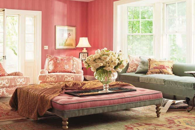 Pink is a great colour for a living room