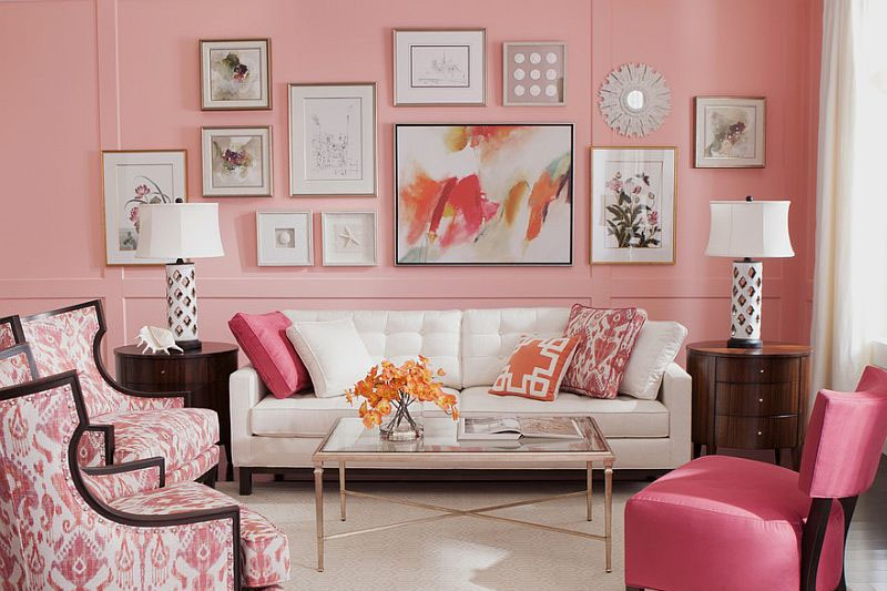 pink living room idea