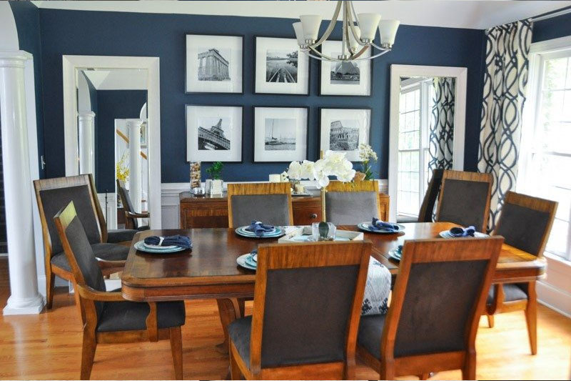 Blue and White Combination Dining Room