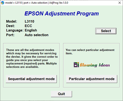 Epson L3110 Adjustment Program