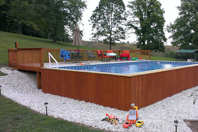 Above Ground Pool Deck Ideas On A