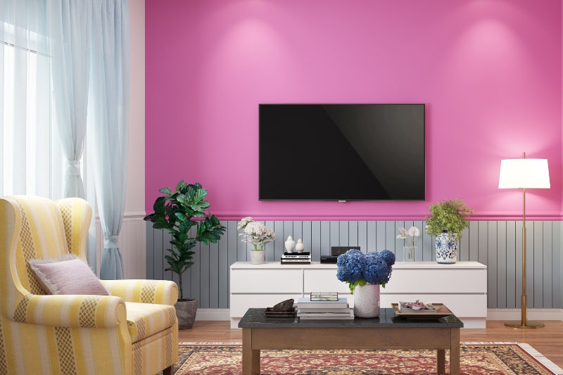 Pink Colour Combination For Living Room Walls