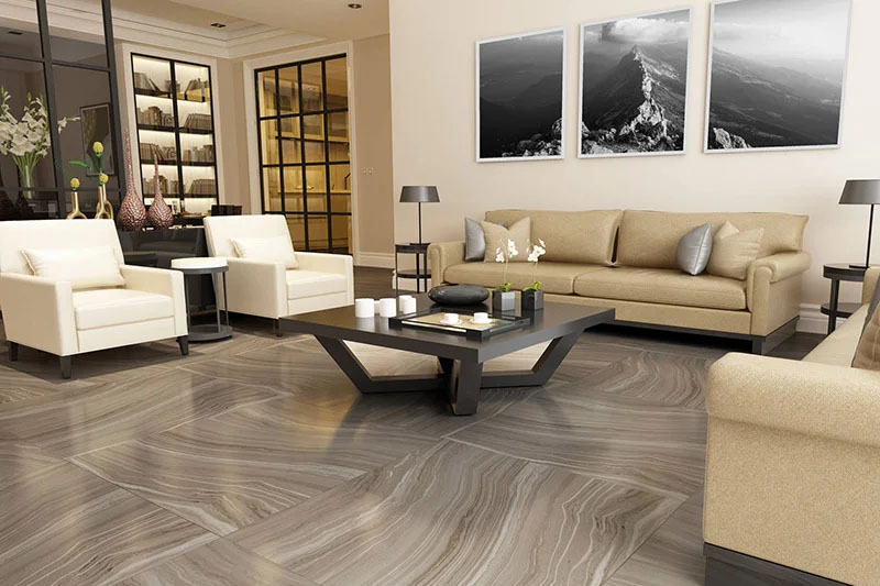 Vitrified tiles for contemporary living room