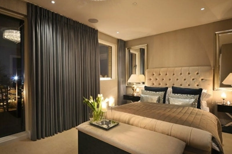 silky curtain in bedroom