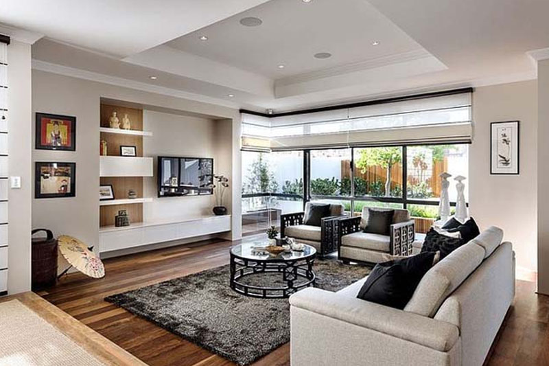 Modern Japanese white  living room