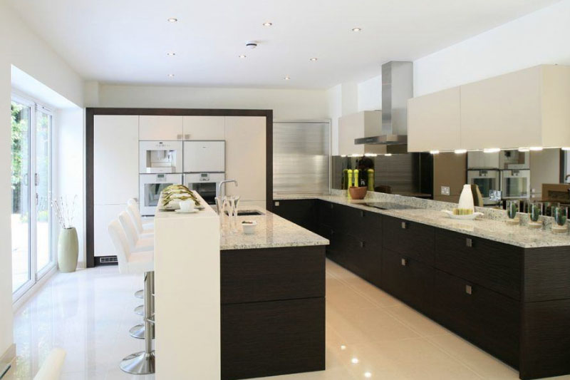 Modern luxury kitchen with white countertop
