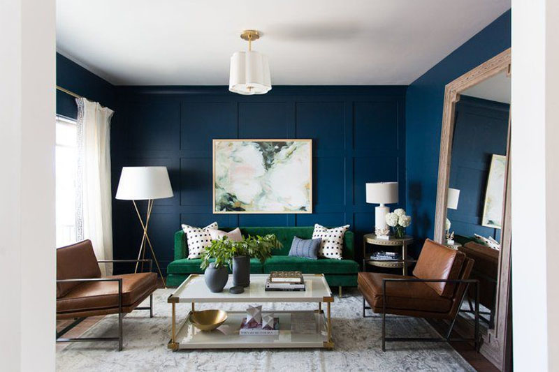 Stylish blue living room
