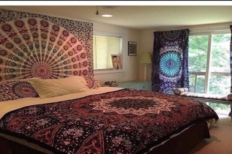 Add colourful tapestries to boring walls