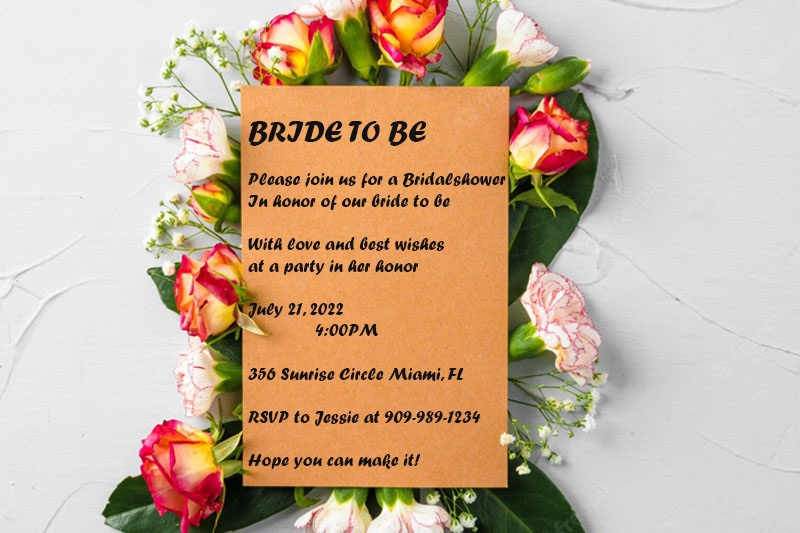 Invites from bridal