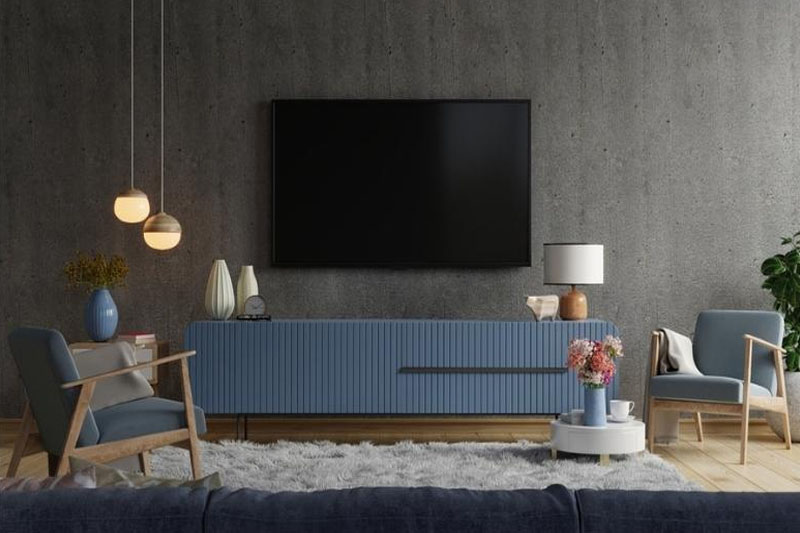 hanging lights for media wall
