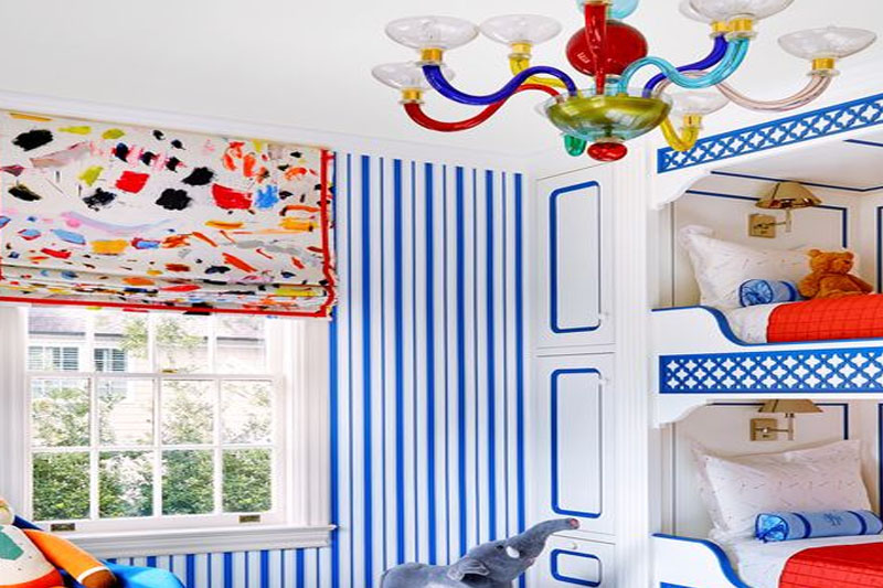 Add a colorful chandelier